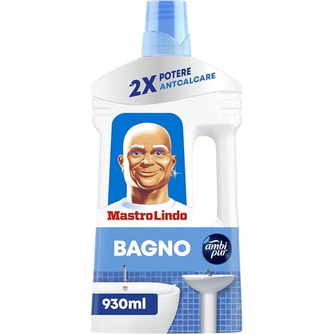 Mastro Lindo Detergente Liquido Bagno 930ml Bianco - Rimuove Calcare e Sapone (1/4)