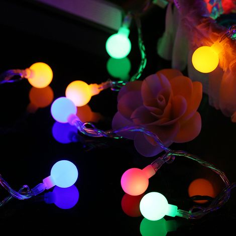 Luci decorative a catena con palline, alimentate a batteria, ideali per decorare la stanza, per feste natalizie, campeggio all'aperto e come lampade decorative da appendere. (1/5)