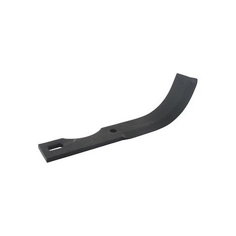 Cuchillo de fresa recto adaptable para motocultor Grillo modelos G-63. L: 195mm, diámetro de agujero ø 8,5mm, distancia entre centros 65/73mm.