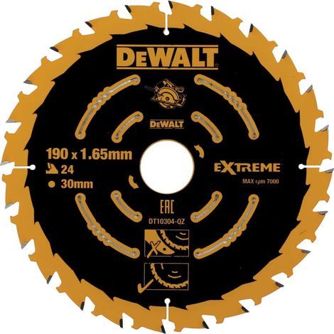 Lame de scie circulaire 190mm 24T DT10304 – Pour bois dur et composite – Coupe nette sans éclat – Compatible scies DEWALT (1/5)