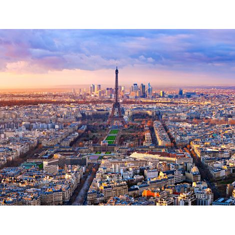 papier peint panoramique Paris bleu, orange et vert  - Sanders & Sanders (1/5)