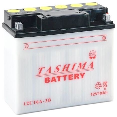 Batteria al Piombo Tashima 12V, 19Ah. L: 180, P: 78, H: 170mm, + a Destra Per Trattori, Moto. (consegnata Senza Acido). - Batteria a Met