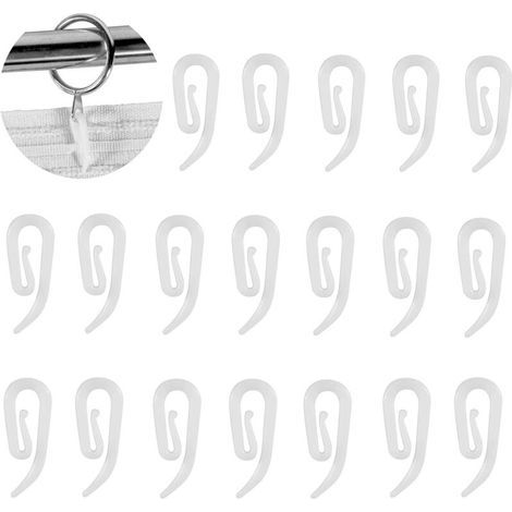 Packung mit 200 Kunststoff-Gardinenhaken für Schienen, 28 x 12 mm, weiß, Clips für Duschvorhänge, Gardinen, Wohnwagen, Wohnaccessoires, Heimwerkerbedarf (1/4)
