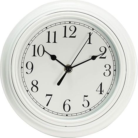 Silent Wall Clock Kitchen 9" Retro Non-ticking Decorative Bedroom Office Wall Clock - White (1/5)