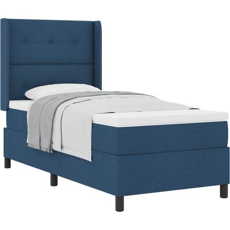 Matelas à ressorts avec housse, bleu, 200 x 80 cm, tissu. (1/5)