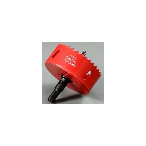 Scie Cloche Bi-métal 80 mm, M42 HSS Bimétallique Scie Trèpan avec Foret Centrage Robuste Perceuse à Percer Fer, Aluminium, Bois, Cloison Sèche, Tuyau, Panneau Fibres Bois/Rouge