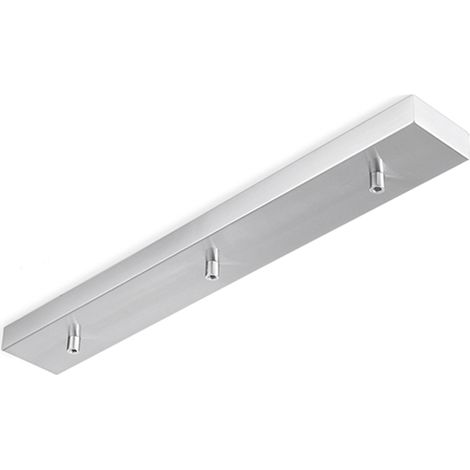 Rosone Multicavo 3 Fori In Metallo Cromo Lucido L60Cm