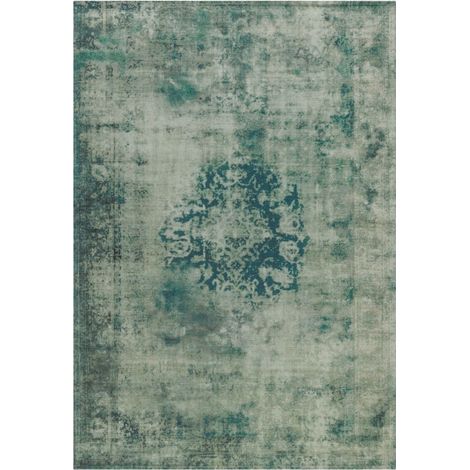 Tapis Rétro à Poils Courts "Vintage" Vert 140 x 200 cm (1/4)