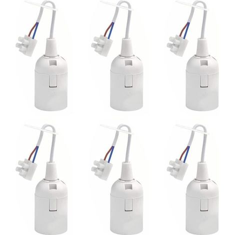 E27 Lamp Holder 2A 250V Construction Site Renovation Lamp Holder with Cable Pendant Lamp Holder for Incandescent and LED Bulbs (Max. 60W) - White