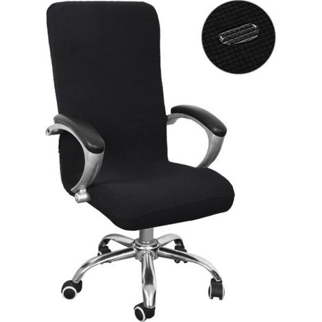 Housse pour chaise de bureau couvercle cm taille L Noir (1/5)