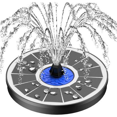 Fontaine Solaire Extérieur 2.3W 2024 Upgraded,Solaire Flottant Fontaine avec 8 Buses pour Bain d'oiseaux, Étang, Piscine, Patio, Décoration de Jardin (1/5)
