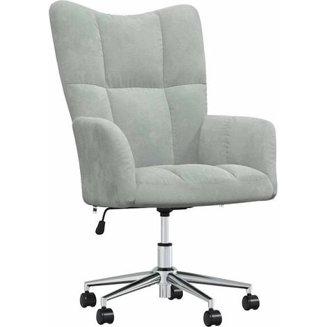 Fauteuil lounge en velours gris clair (1/5)