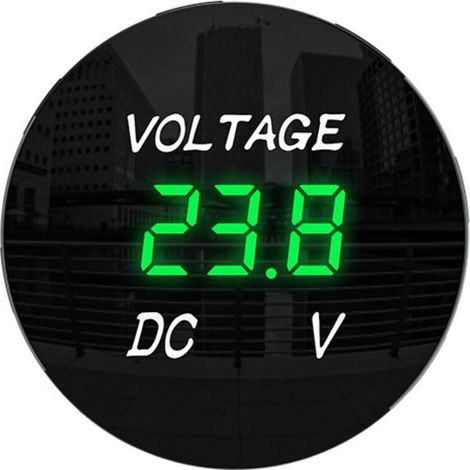 Voltmètre numérique LED DC 5-48V pour voiture, moto, voiture, camion, bateau (lumière verte) (1/3)