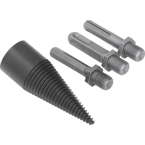 Fendeur de bûches conique en acier au carbone avec 3 tiges amovibles de 32 mm / 1,3 po (1/5)