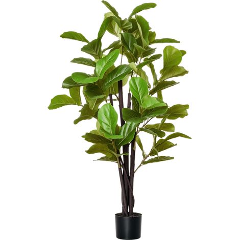 Ficus Artificiale per Interni ed Esterni, Pianta Artificiale Realistica con 78 Foglie, 130cm