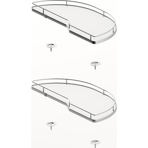 Hettich Salso Eckschrank Tablarset 300 TB600 rechts verchromt/weiss