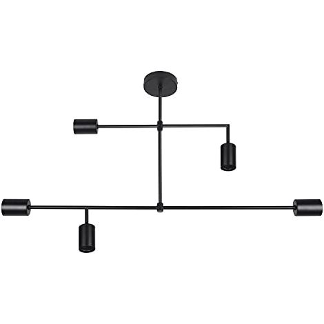 LEDVANCE PLAFONNIER 1906 PIPE STRAIGHT 230V 5XE27 MÉTAL NOIR - 217003 (1/5)