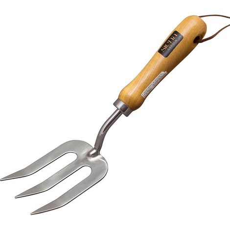Edelstahl Pflanzgabel ClassicLine Holzgriff Blumengabel Kleingerät Gartengeräte (1/3)