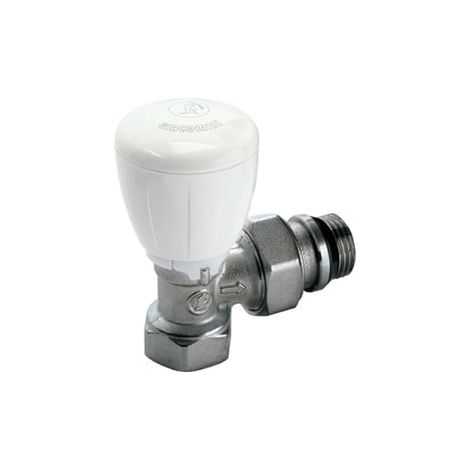 Giacomini – Robinet de radiateur équerre à visser F 1/2' – Tête thermostatique – Pour espaces confinés – Série fer R421 TG