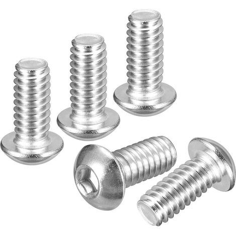 Vis À Tête Bombée À Six Pans Creux 1/4"-20x5/8" - 30Pièces - Adapté Pour Vélos De Route, VTT, Auto, Moto - Acier Inoxydable 304 Blanc - Fixations À Entraînement Hexagonal (1/5)
