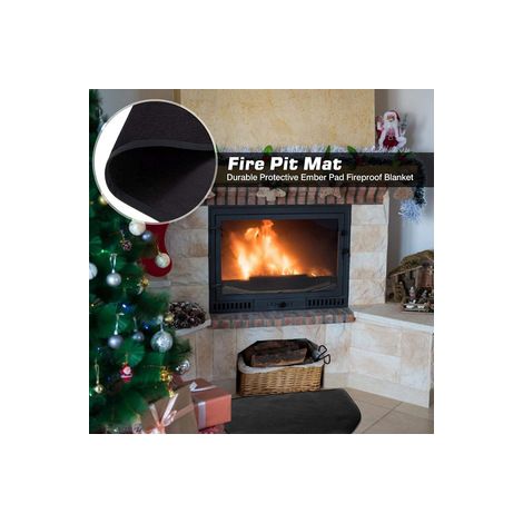 Tapis pare‑feu en fibre de carbone noir 50×100 cm – Protecteur de sol pour barbecue et cheminée – Idéal pour camping et terrasse