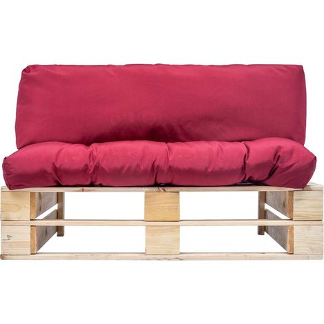 Maison Exclusive - Outdoor-Sofa Paletten mit Kissen in Rot Kiefer (1/5)