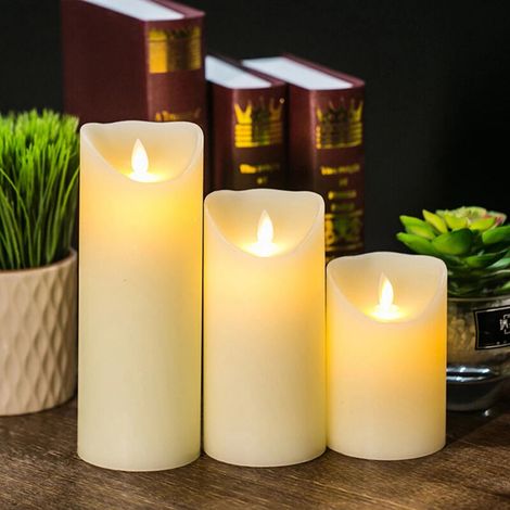 SABIR 3 tailles différentes led bougies électroniques cylindriques Noël halloween éclairage maison accessoires de mariage bougies MNS (1/4)