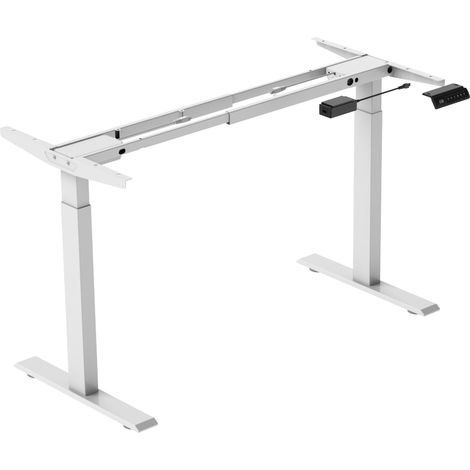 Bureau assis-debout électrique à hauteur réglable 58x180 cm avec moteur double et 4 mémoires de hauteur (sans plateau) (1/5)