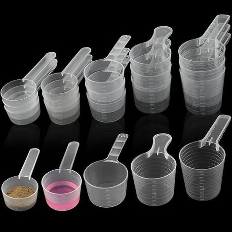 15 Pc Cuillère Doeue en 30ml 40ml 50ml 70ml 100ml Cuillere Doeue Gramme Meure précie pour Doeur Poudre VERRE DOSEUR (1/5)