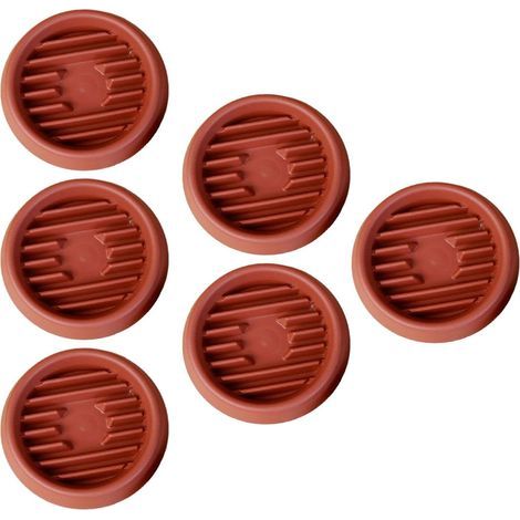 Bac à fleurs rouge brique diamètre intérieur 15.5 cm 6 ronds en plastique adapté aux plantes bac de drainage épais (1/5)