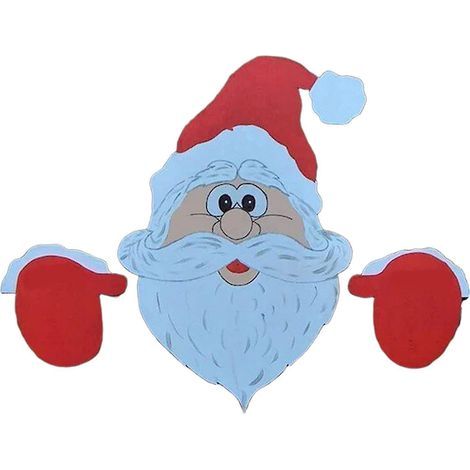 Weihnachtszaun mit Weihnachtsmann, kreative und wiederverwendbare Weihnachtsdekoration für draußen (1/5)