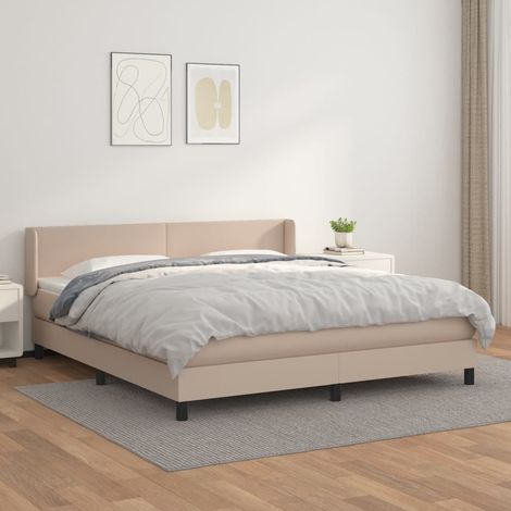 Boxspringbett Matratze Cappuccino-Braun 180x200 cm Kunstleder (1/5)