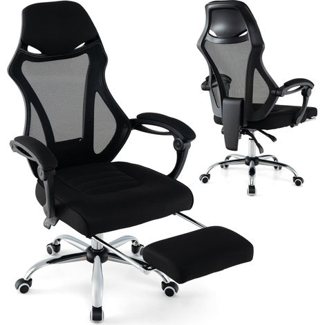 COSTWAY Ergonomic Mesh Office Chair Adjustable Executive Chair w/Footrest (1/5)