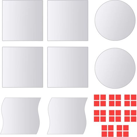 16 Piece Mirror Tiles Multi-Shape Glass vidaXL (1/5)