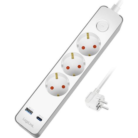 Multiprise 3 prises usb ausb c pd 20 w 14 m blanche (1/4)