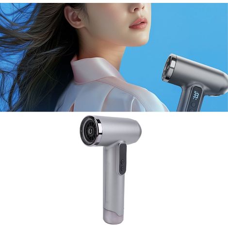 Secador de pelo Mano Grey ABS con superficie galvanizada, carga USB, alta velocidad, 15600 mAh, silencioso, compacto, ideal para acampar y estudiantes. (1/5)