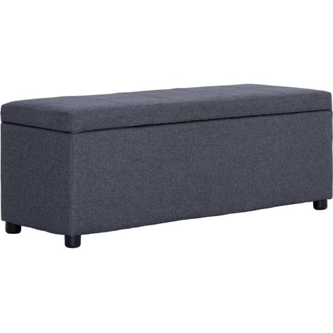 Banco con espacio de almacenaje 116 cm poliéster gris oscuro vidaXL