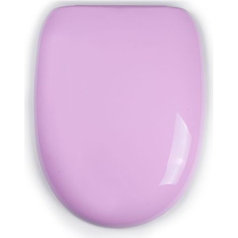 MSV – Abattant wc rose – Charnières en plastique – Surface hygiénique et facile à nettoyer – Résistant à l'humidité (1/2)