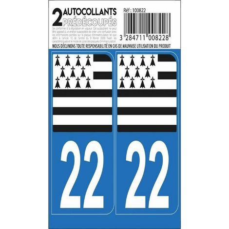 Autocollant Departement 22
