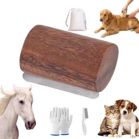 Brosse Clean'Poils, Brosse Clean Poil Chien/Chat/Cheval/Animaux, Élimine Sous Poil Et Poils Morts, Brosses Mue Cheval, Toilettage Adapté aux Poils Courts et Longs, 3 Tailles Disponibles (C,S) (1/5)
