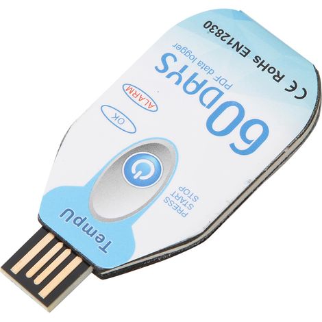 Enregistreur De Donnees Temperature Humidite Jetable - USB 2.0 - Etanche IP67 - Autonomie 60 Jours - Pour Chaine Froide Medicale Chimique Biologique - 1 Unite