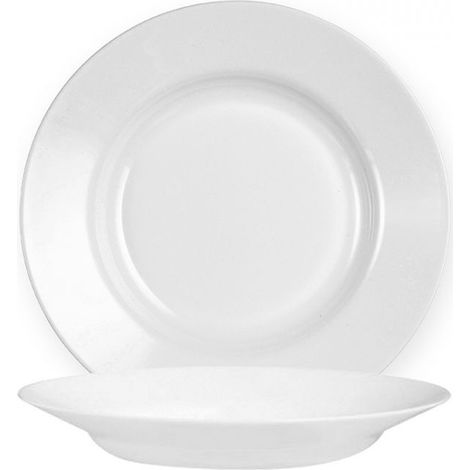 Assiettes plates en verre pour tous les jours, 24,5 cm, lot de 6