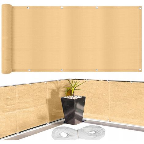 Beige Balkonabdeckung 6 x 0,9 m