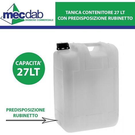 Tanica Uso Alimentare Pesante Lt 27 Con Rubinetto Vino Latte Acqua Liquidi (1/2)