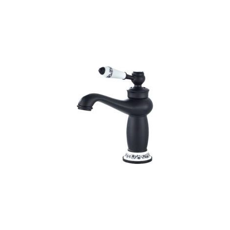 Mezclador de lavabo negro de latón – Núcleo de válvula de cerámica – Acabado cromado anticorrosión – Instalación fácil sin herramientas (1/5)