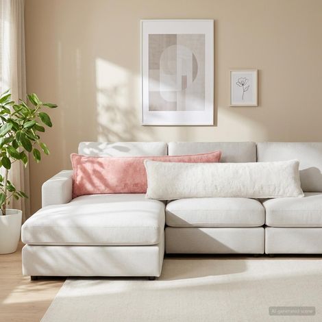 vidaXL Housse de coussin HOUTEN Blanc 40 x 145 cm (1/4)