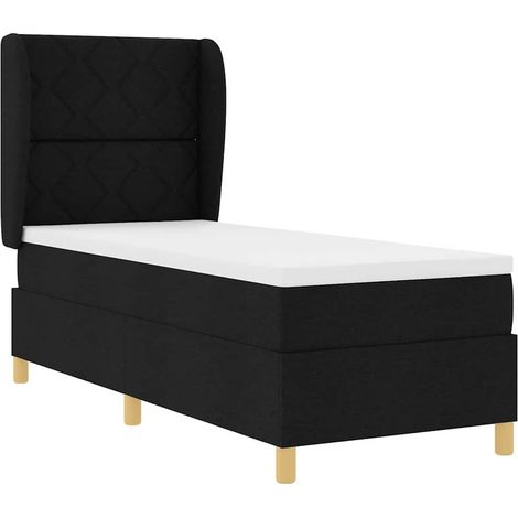 Cama con Somier y Colchón Gris Oscuro 90x190 cm de Tela Negro vidaXL (1/5)