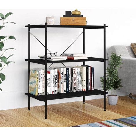 Regal mit 3 Böden Schwarz 80x40x92 cm vidaXL279449