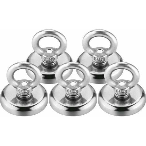 Aimant Neodyme, 32mm Aimant Puissant 35kg force de traction aimant puissant rond magnétique néodyme (5 pcs) (1/4)