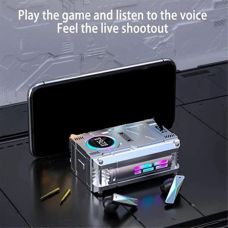 DX-08 Kabelloses Bluetooth 5.3 Headset im Punk-Stil, mechanisch, Silber (1/5)